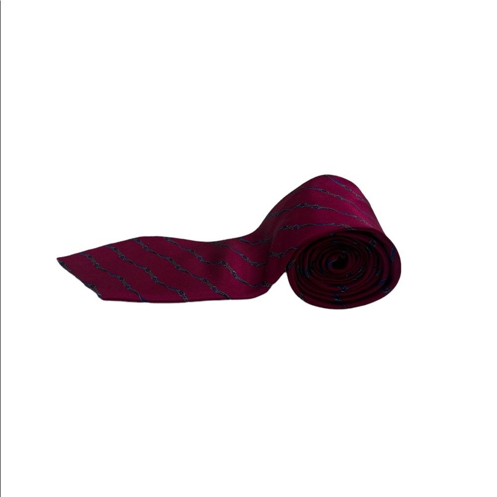 Stefano Ricci Mens Burgundy Striped Neck Tie